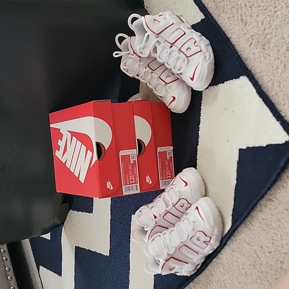 Nike Kids White and Red Sneakers